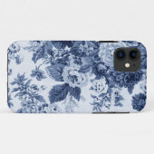 Indigo Blau Vintage Blumenmuster Case-Mate iPhone Hülle (Rückseite (Horizontal))