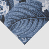 Indigo-Blau Vintages BlumenToile No.1 Seidenpapier (Detail)