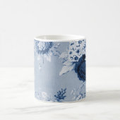 Indigo-Blau Vintages BlumenToile No.4 Kaffeetasse (Mittel)