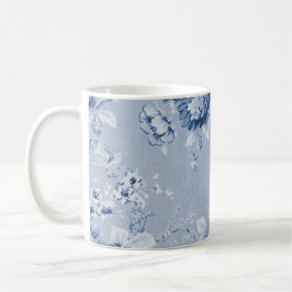 Indigo-Blau Vintages BlumenToile No.4 Kaffeetasse