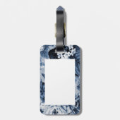 Indigo-Blau Vintages botanisches BlumenToile No.1 Gepäckanhänger (Rückseite vertikal)