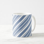 Indigo Blau-Weiß-Ticking Strickte Tasse (VorderseiteRechts)