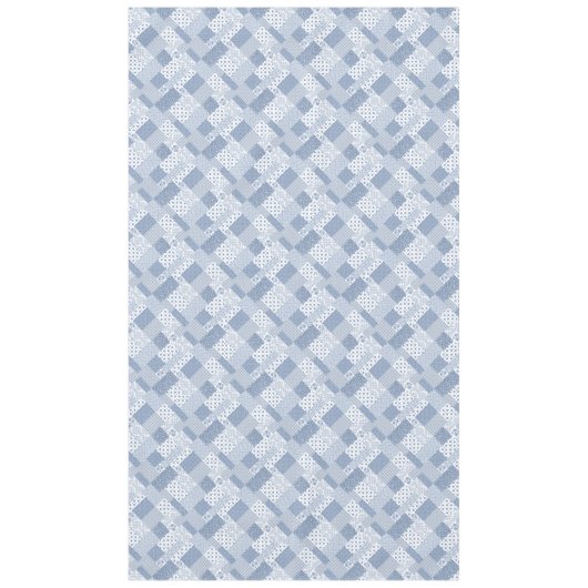 Indigo Blau, weiße Imitat Patchwork Tablecloth Tischdecke (Vorderseite)