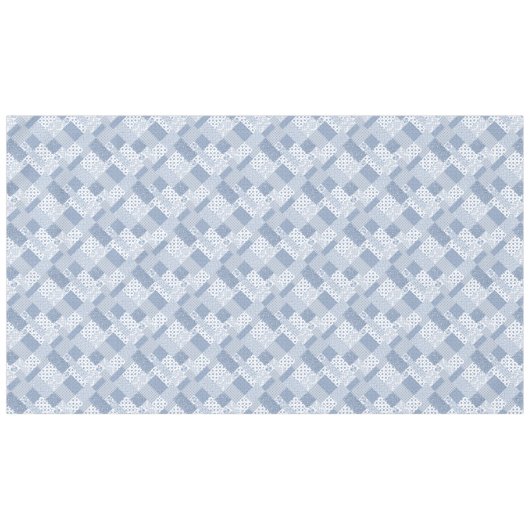 Indigo Blau, weiße Imitat Patchwork Tablecloth Tischdecke (Vorderseite (Horizontal))