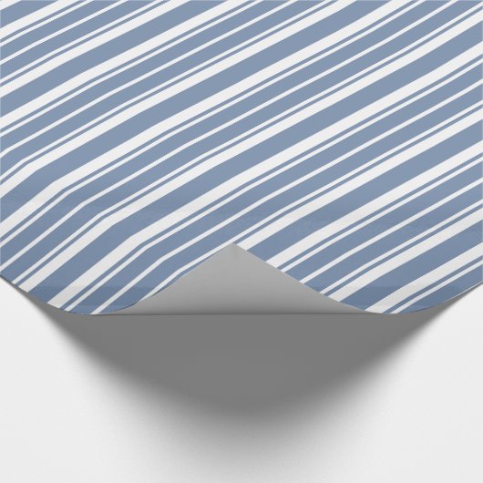 Indigo-Blau, weißes tickendes Streifen-Packpapier Geschenkpapier (Ecke)