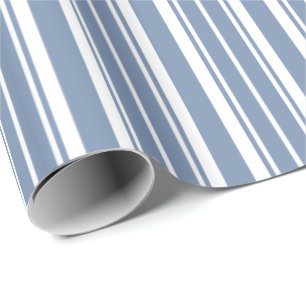 Indigo-Blau, weißes tickendes Streifen-Packpapier Geschenkpapier