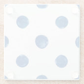 Indigo-blaue Aquarellpolka dots shibori Muster Glasuntersetzer (Rückseite)