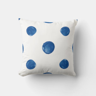 Indigo-blaue Aquarellpolka dots shibori Muster Kissen