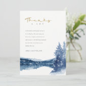 INDIGO BLAUE BERGSEE PINENSCHNEEWEDING DANKESKARTE (Stehend Vorderseite)