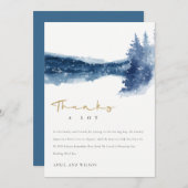 INDIGO BLAUE BERGSEE PINENSCHNEEWEDING DANKESKARTE (Vorne/Hinten)