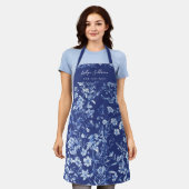 Indigo blaue Wildblumen Schürze (Getragen)