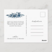 Indigo blauen Blumen danke Ihnen Karte (Rückseite)