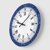 Indigo blauer Künste und Kunsthandwerk Große Wanduhr (Winkel)