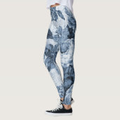 Indigo-blaues Schwarz- u. weißes Vintages Leggings (Links)