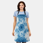 Indigo Blaues Shibori-Bindfärbemuster Schürze (Getragen)