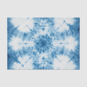 Indigo Blaues Shibori-Tie-Dye-Muster Seidenpapier