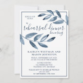 Indigo Bliss Probe Abendessen im Wasserfarbenspiel Einladung (Vorderseite)