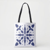 Indigo Bloom Symmetrische Tile Toag Tasche (Vorderseite)