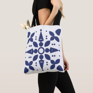 Indigo Bloom Symmetrische Tile Toag Tasche