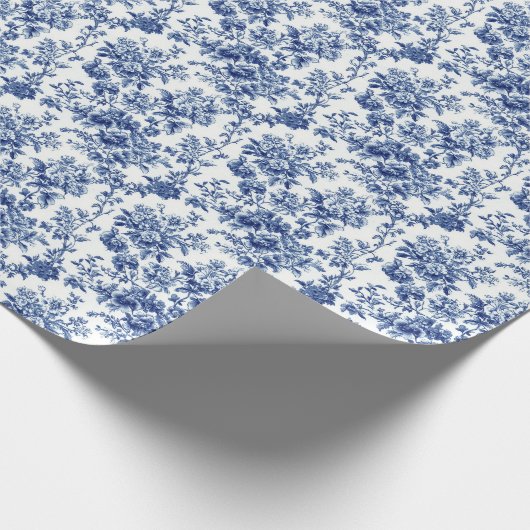 Indigo Blossom Toile Geschenkpapier (Ecke)