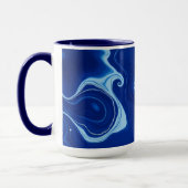 Indigo Blue Abstract Watercolor Personalized  Tasse (Links)