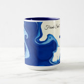 Indigo Blue Abstract Watercolor Personalized Tasse (Zentrum)