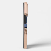 Indigo Blue Agate & Rose Gold Glitzer Modernster Case-Mate iPhone Hülle (Rückseite / Rechts)