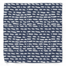 Indigo Blue and Gray Dash - Brushstroke - Bandana