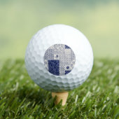 Indigo Blue Beige Floral Patchwork Golfball (Insitu T-Shirt)