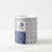 Indigo Blue Beige Floral Patchwork Kaffeetasse (Mittel)