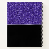 Indigo Blue Black Glitzer Personalisiert Writer Notizblock (Rückseite)