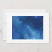 Indigo Blue Botanical Wedding Einladung (Rückseite)