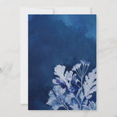 Indigo Blue Botanical Wedding Einladung (Rückseite)