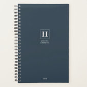 Indigo Blue Classic Monogram Personal Weekly Planer (Vorderseite)