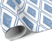 Indigo Blue Diamond Muster Geschenkpapier (Rolleneckpunkt)