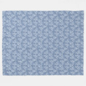 Indigo Blue Ethnic Floral Print Fleece Blanket (Vorderseite (Horizontal))