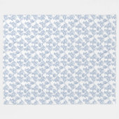 Indigo Blue Ethnic Floral Print Fleece Blanket (Vorderseite (Horizontal))