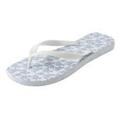 Indigo Blue Ethnic Floral Print Flip Flops Badesandalen (Schrägansicht)