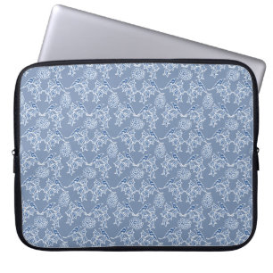 Indigo Blue Ethnic Floral Print Laptop-Sieb Laptopschutzhülle