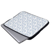 Indigo Blue Ethnic Floral Print Laptop-Sieb Laptopschutzhülle (Vorne Knopf)