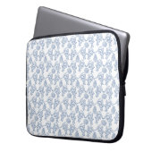 Indigo Blue Ethnic Floral Print Laptop-Sieb Laptopschutzhülle (Vorderseite Links)