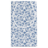 Indigo Blue Ethnic Floral Print Small Gift Bag Kleine Geschenktüte (Rückseite)