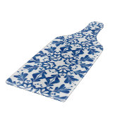Indigo Blue Floral Azulejo Pattern Portugiesisch Schneidebrett (Ecke)
