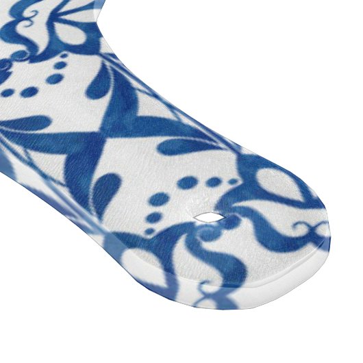 Indigo Blue Floral Azulejo Pattern Portugiesisch Schneidebrett (Ecke)