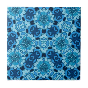 Indigo Blue Floral chinesisches Muster Fliese