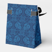 Indigo Blue Floral Imitate Spitzen Muster Geschenkschachtel (Rückseite)