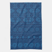 Indigo Blue Floral Imitate Spitzen Muster Geschirrtuch (Vertikal)