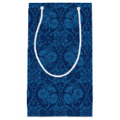 Indigo Blue Floral Imitate Spitzen Muster Kleine Geschenktüte (Vorderseite)