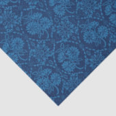 Indigo Blue Floral Imitate Spitzen Muster Seidenpapier (Detail)