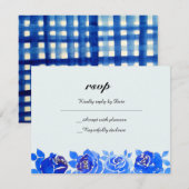 Indigo Blue Floral UAWG Einladungskarte (Vorne/Hinten)